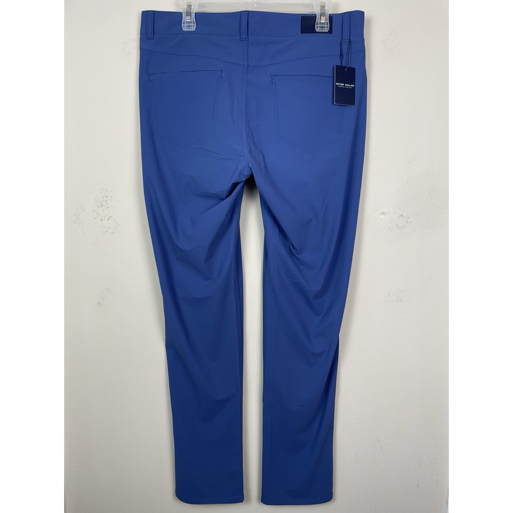 NEW Peter Millar Bingham Performance 5 Pocket Pants Mens 35x32 Ocean Blue Golf - Picture 3 of 10